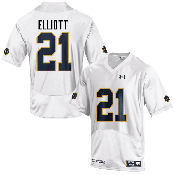 Men #21 Jalen Elliott Notre Dame Fighting Irish College Football Jerseys-White